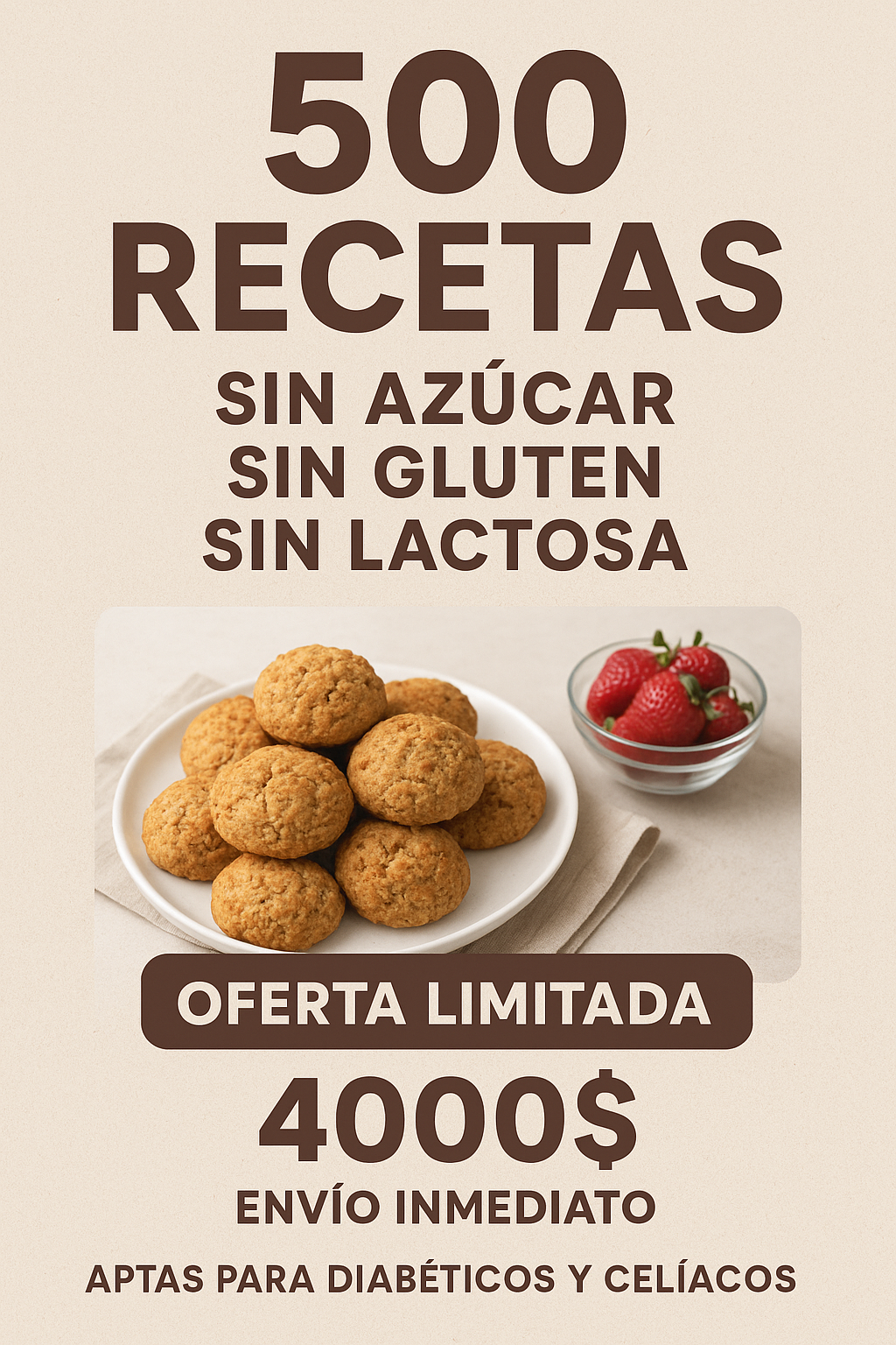500 Recetas Sin Azúcar, Sin Gluten y Sin Lactosa
